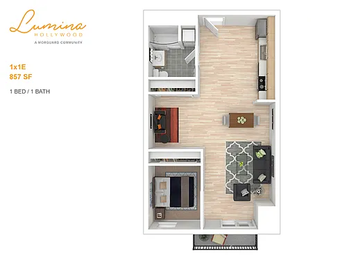 Floor plan 1x1E