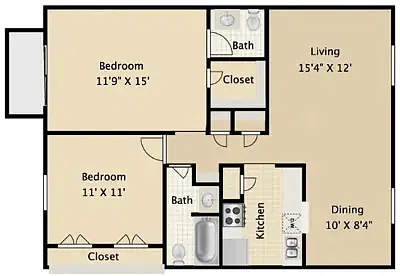 Floor plan B2 - 2X15