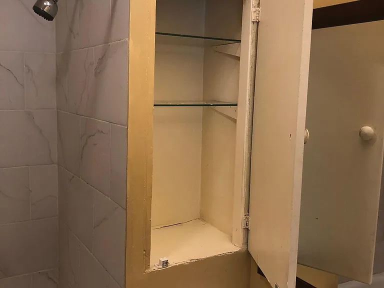 Built in medicine cabinet in bathroom is uber handy!
