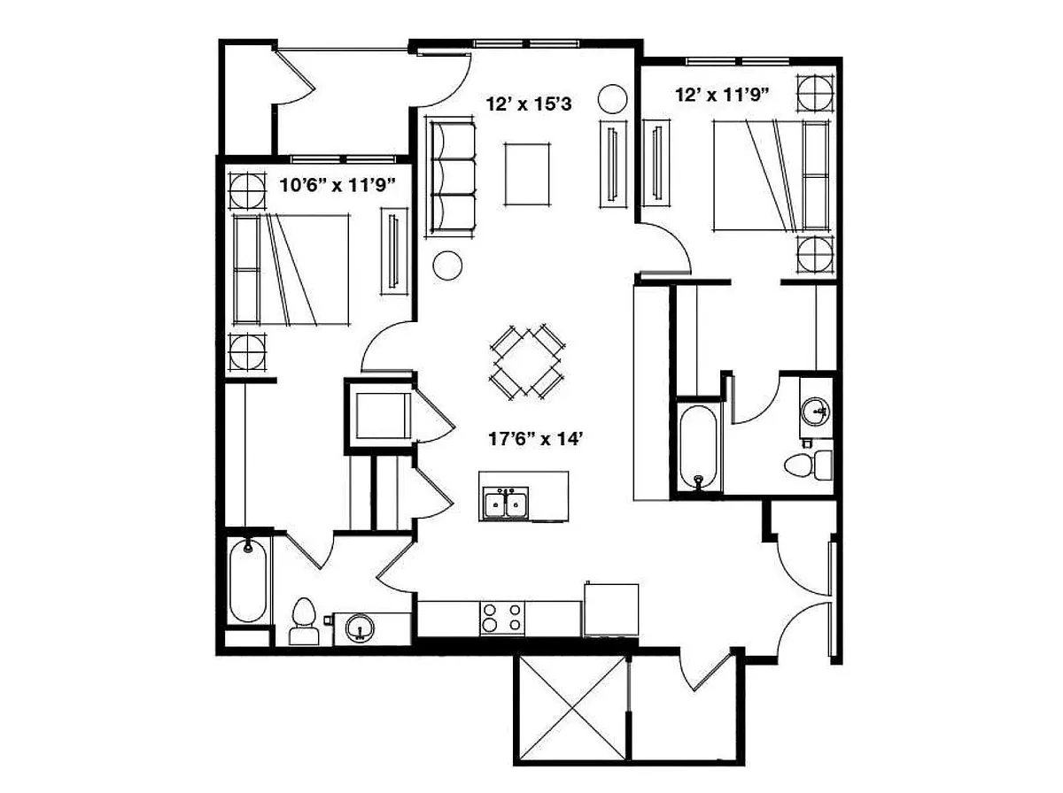 Floor plan 2X2 E