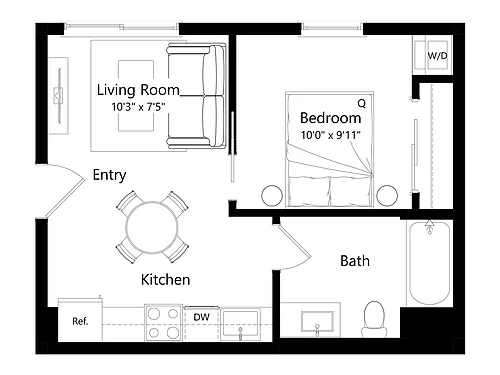 Floor plan L1C.1 - 1 Bed 1 Bath