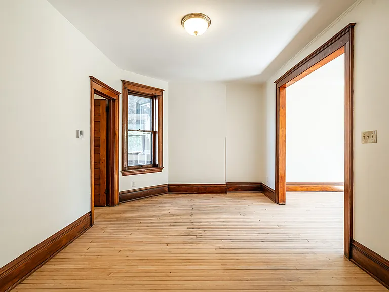 Dining room. Second bedroom entrance is at left.