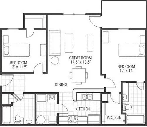 Floor plan 2 Bedroom 2nd Floor-Style C