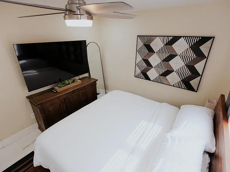 Bedroom with TV.