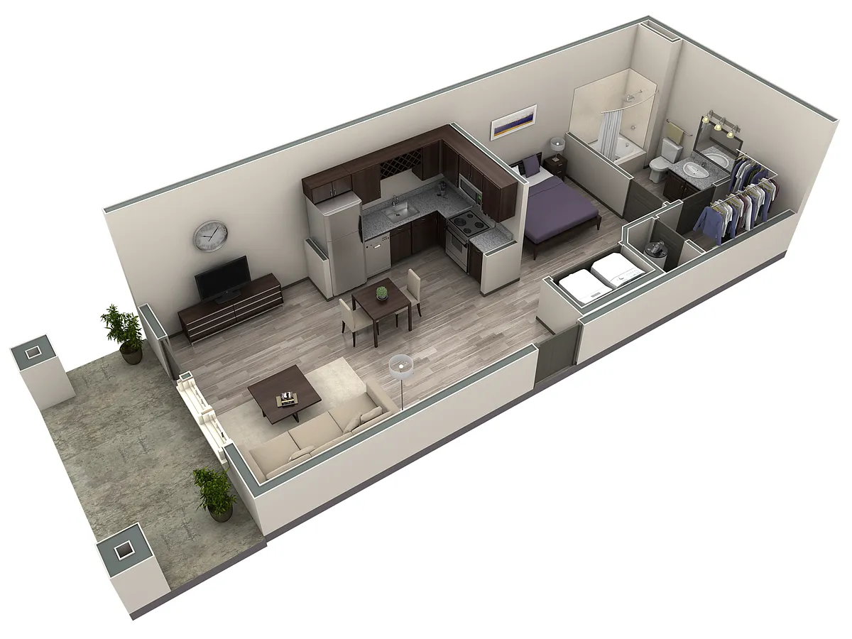 Floor plan Studio Haven Courtyard