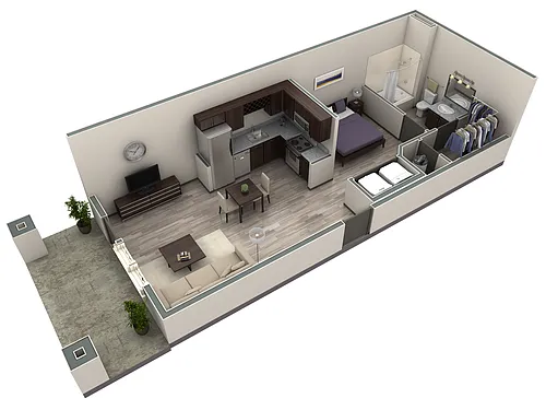 Floor plan Studio Haven Courtyard