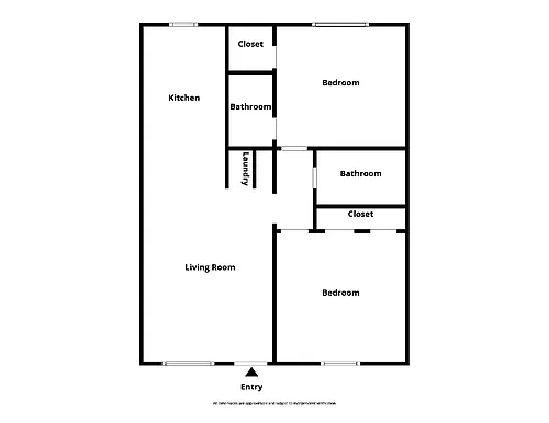 Floor plan Two Bed Two Bath