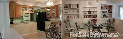 Kitchen and dining, quality built ins : Heated marble floor, custom built ins, hand routered origina