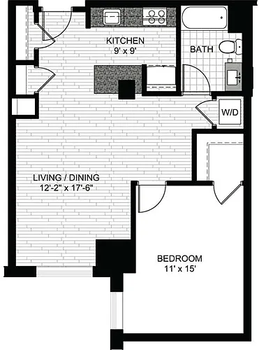 Floor plan 1 Bedroom L