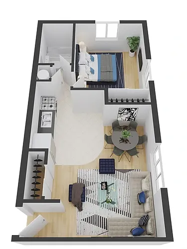 Floor plan 1 Bedroom Large