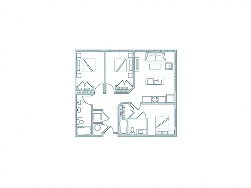 Floor plan 3BR-B