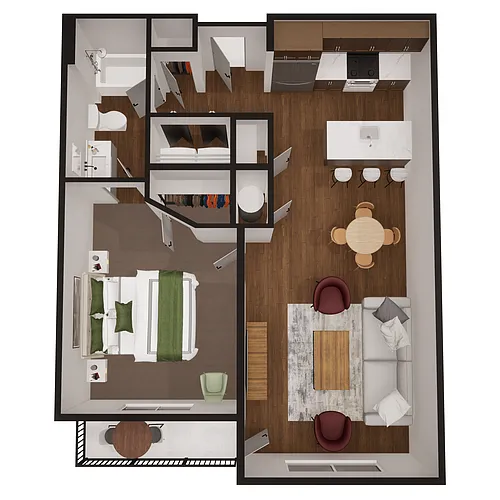 Floor plan A2 1x1 785 sqft