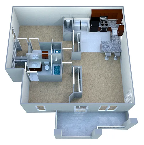Floor plan Custom Deluxe III - 2BR - Executive Suite