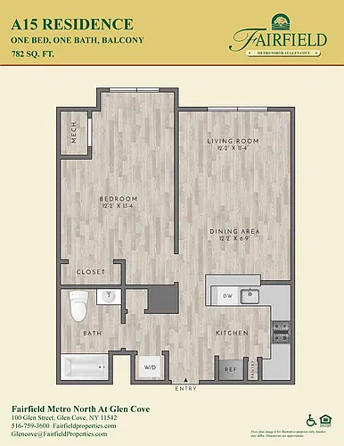 Floor plan A15 North FR 1 Bedroom|1 Bath