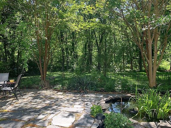Back patio and yard/woods
