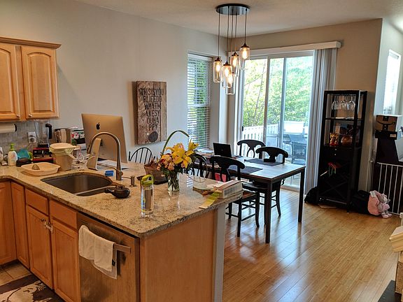open kitchen to eating area.