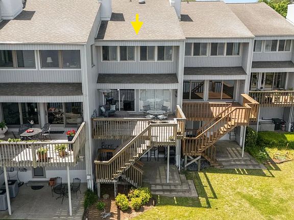 Back deck with access to the downstairs patio and dedicated boat lift.