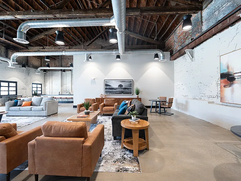 Loft-style clubhouse and lounge