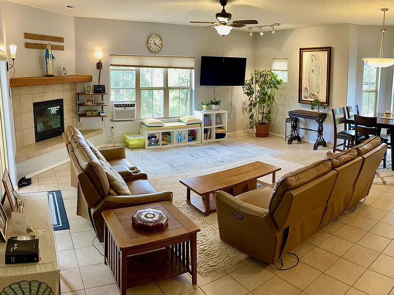 Open bright spacious living and dining area
