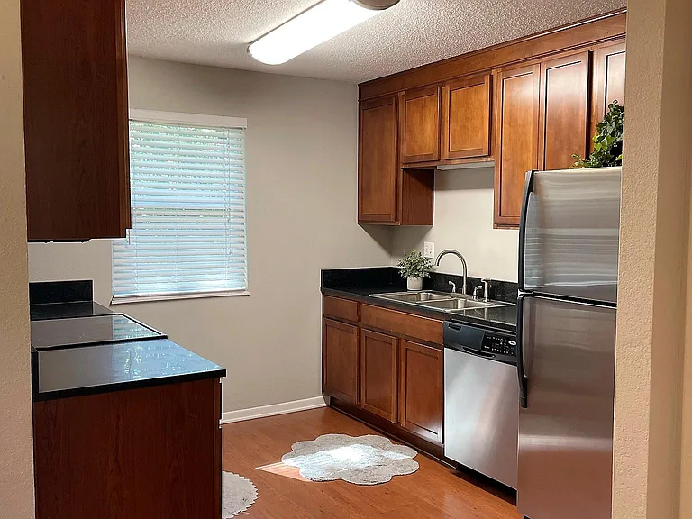 Kitchen with granite countertops
