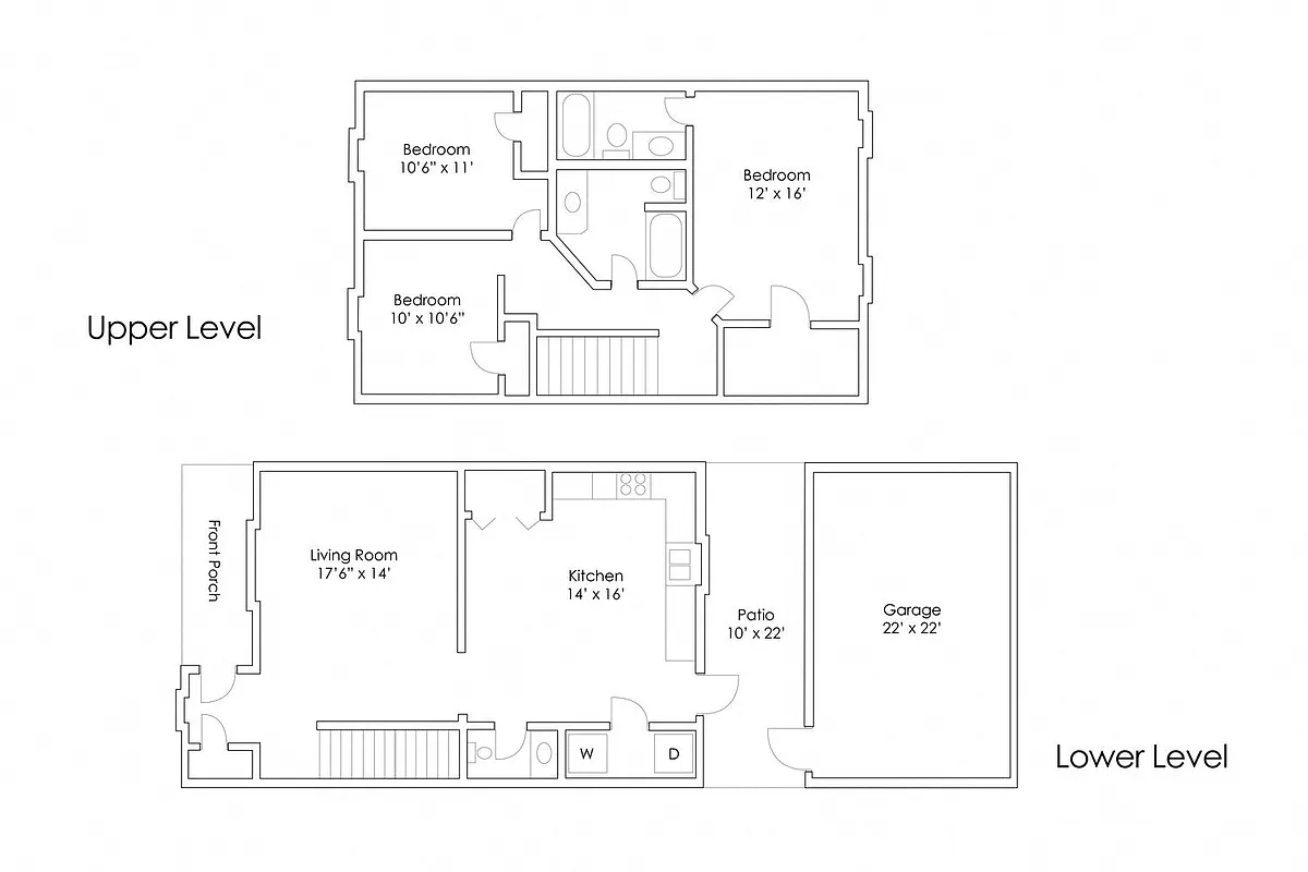 Floor plan 3 Bedroom 2.5 Bath Townhome