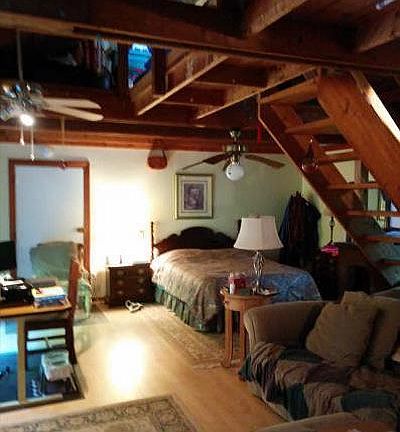 door leads to screened in porch.