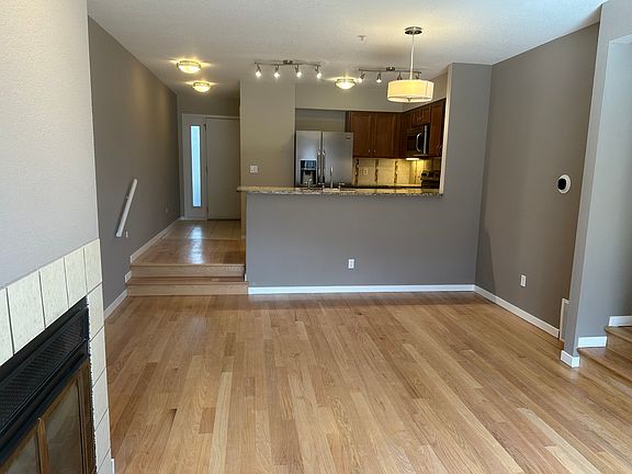 Dining area with open kitchen.