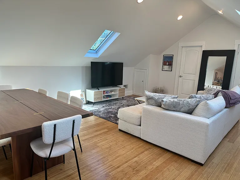 Full size L sectional and 8 person dining table