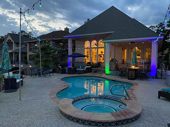 View of the back of the house at night