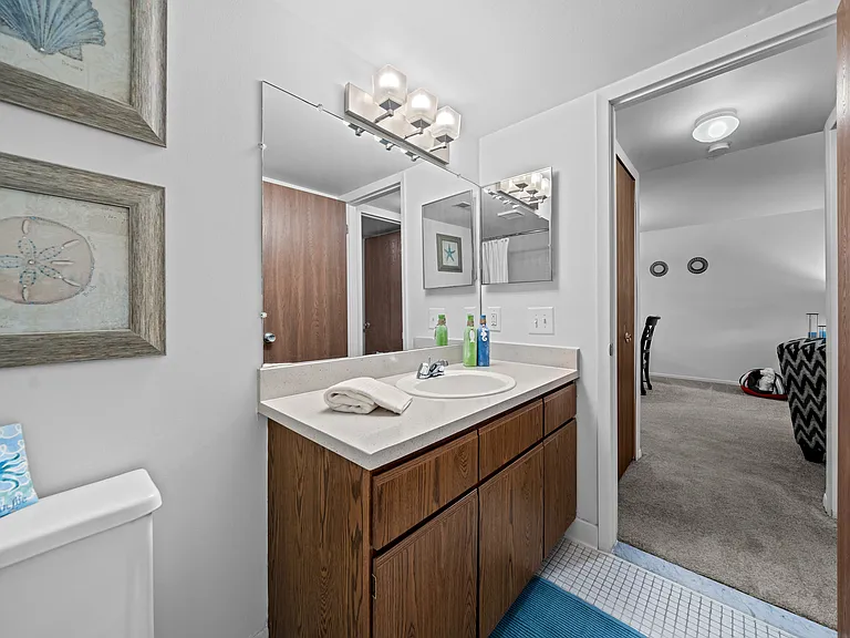 Posh bathroom at Westwood Village Apartments in Westland, MI
