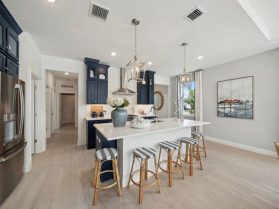 Kitchen with pendant lighting