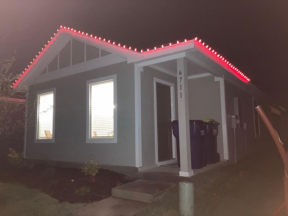 Front of home at night
