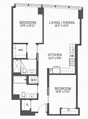 Floor plan Two Bedroom Deluxe