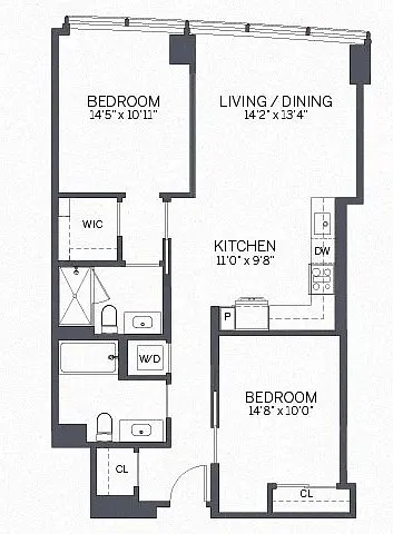 Floor plan Two Bedroom Deluxe Penthouse