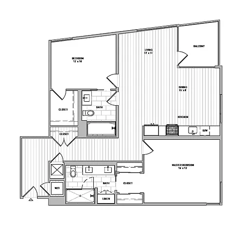 Floor plan Two-Bedroom - D7