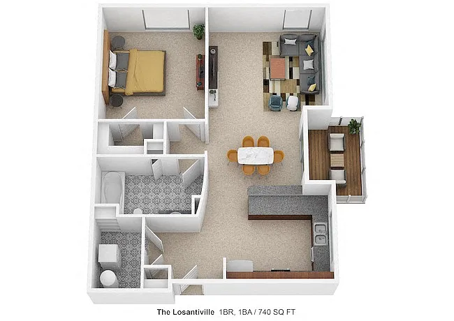 Floor plan DeSales Flats I - The Losantiville