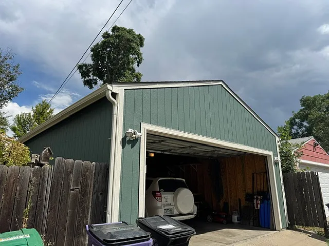 Oversized 2 car garage. Tall garage door to fit SUVs.