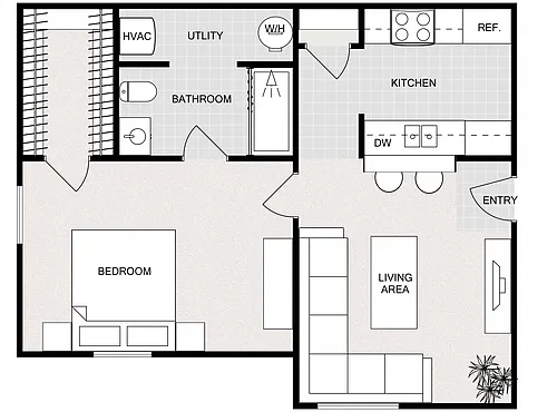 Floor plan One Bedroom One Bathroom