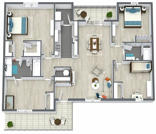 Floor plan 4 Bedroom, 2 Bathroom Renovated