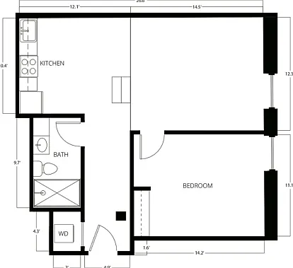 1 Bed | 1 Bath | 602-627 SQ FT 1 Bed | 1 Bath | 602-627 SQ FT