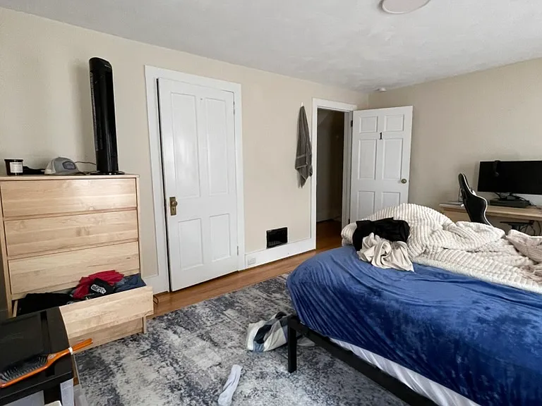 Bedroom 1: Our NEW furniture; photo shows student belongings.