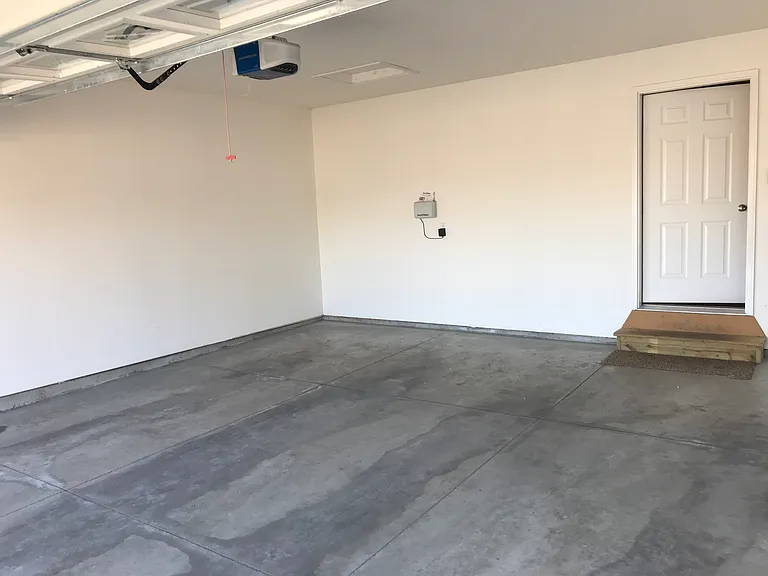 Double car garage with 8' tall doors