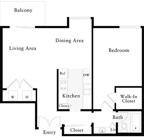 Floor plan 1 Bedroom A