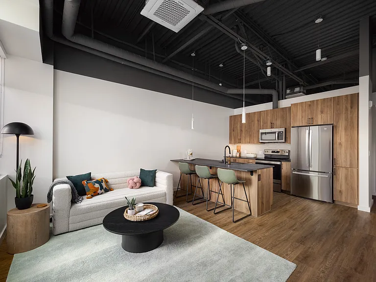 Living room and open kitchen