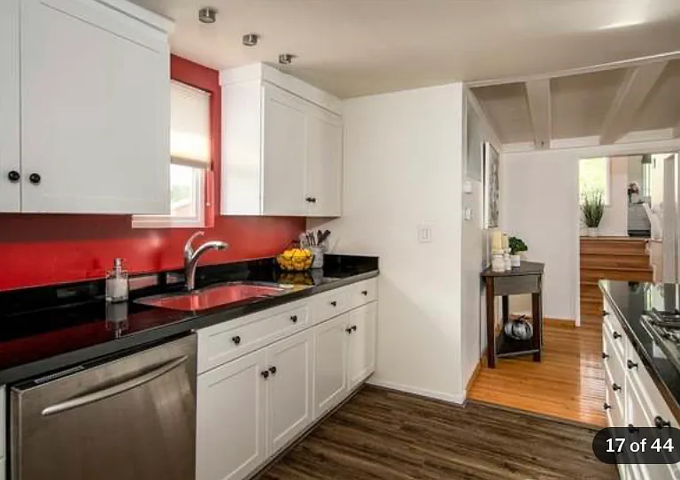 Kitchen and hallway up to office