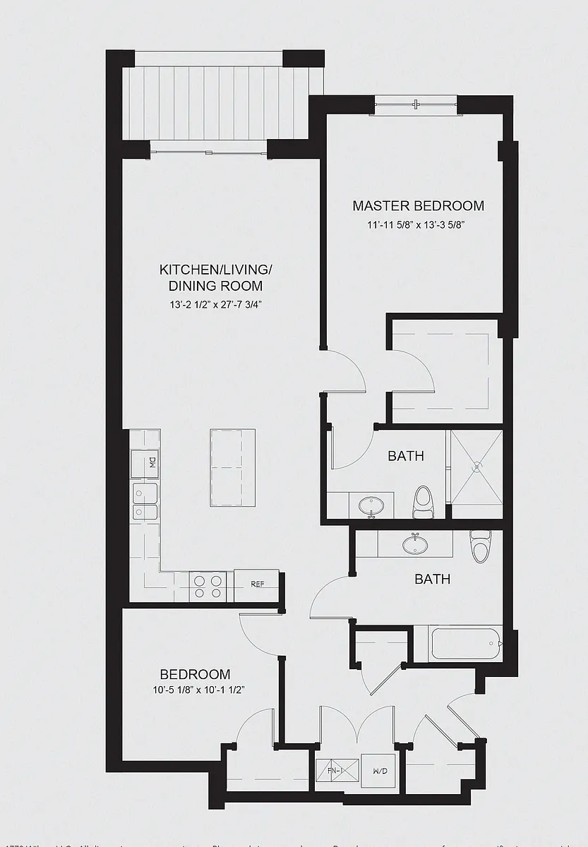 Floor plan 2 Bedroom - 2 Bathroom