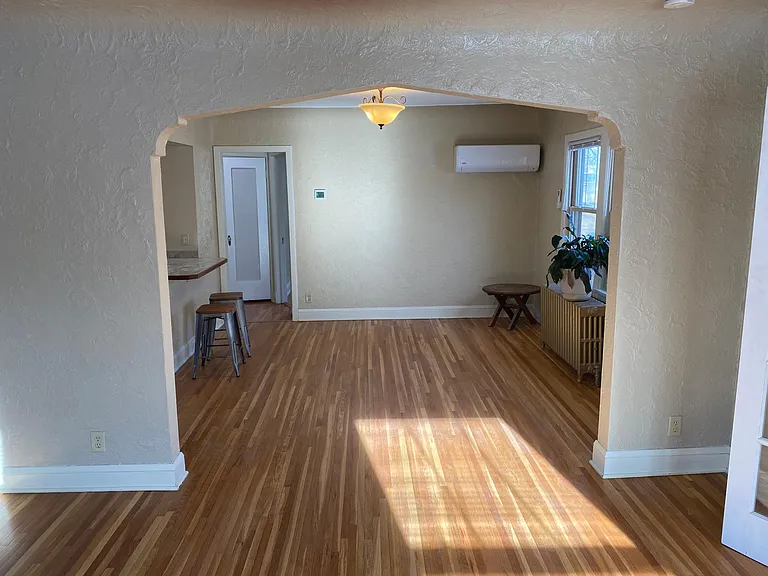 View from living room into dining room.
