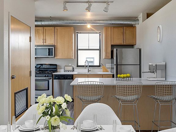 Each apartment has a kitchen island with USB ports
