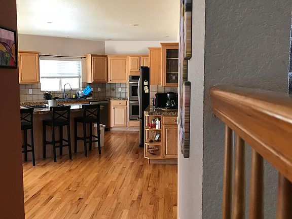 View into kitchen from living room