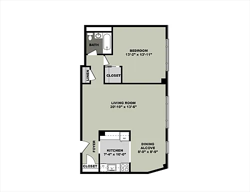 Floor plan 1X1 777